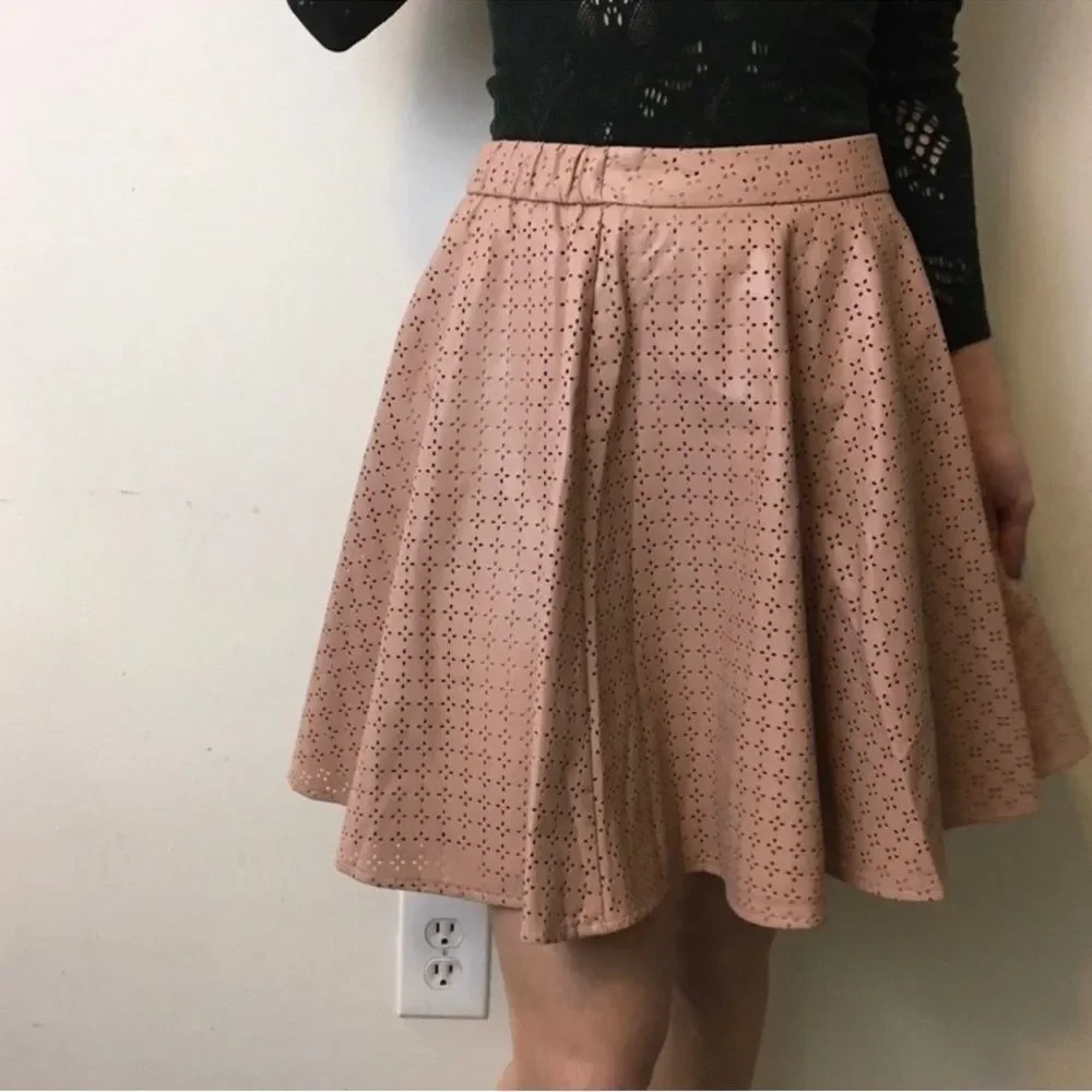 Sunday in Brooklyn Blush Eyelet Skater Skirt